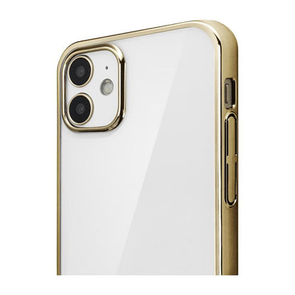 【iPhone 12 mini専用】サイドメッキクリア iPhone 背面ケース(ゴールド)