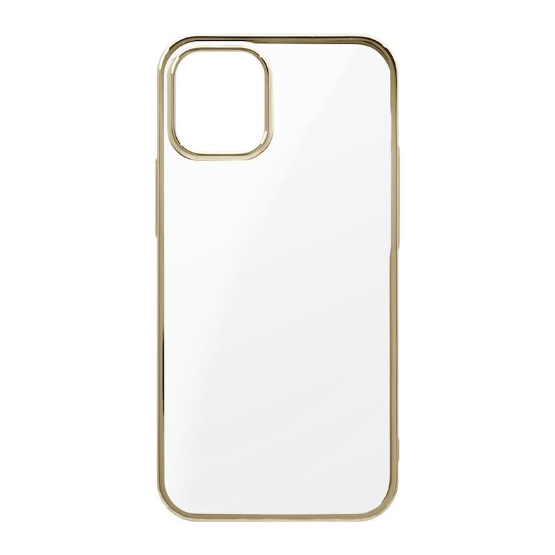 【iPhone 12 mini専用】サイドメッキクリア iPhone 背面ケース(ゴールド)