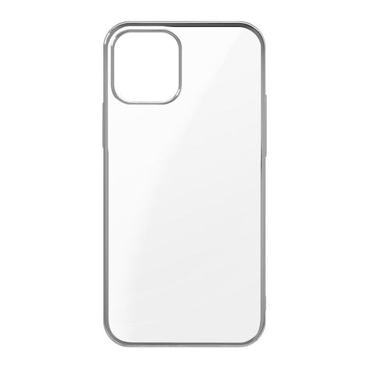 【iPhone 12/12 Pro専用】サイドメッキクリア iPhone 背面ケース(シルバー)