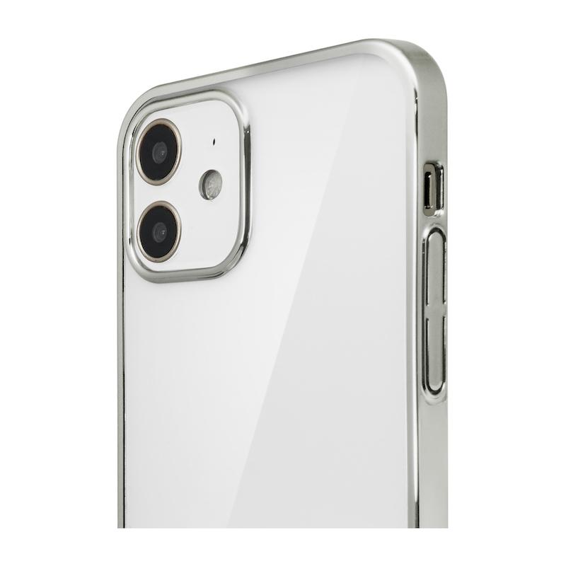 【iPhone 12/12 Pro専用】サイドメッキクリア iPhone 背面ケース(シルバー)