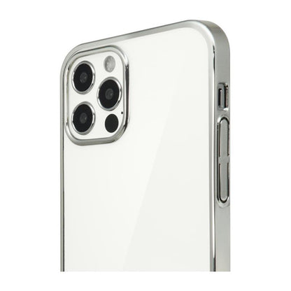 【iPhone 12/12 Pro専用】サイドメッキクリア iPhone 背面ケース(シルバー)