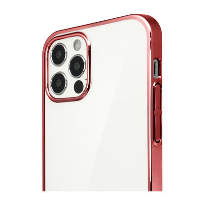 【iPhone 12/12 Pro専用】サイドメッキクリア iPhone 背面ケース(ローズゴールド)