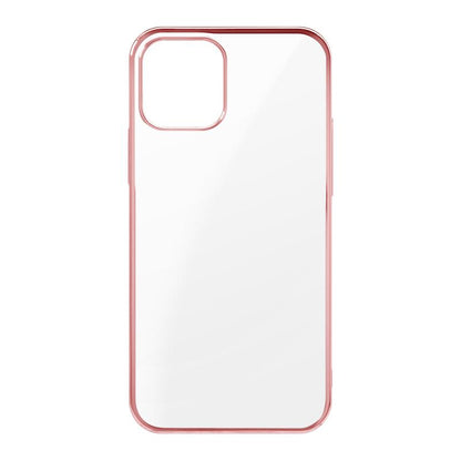 【iPhone 12/12 Pro専用】サイドメッキクリア iPhone 背面ケース(ローズゴールド)