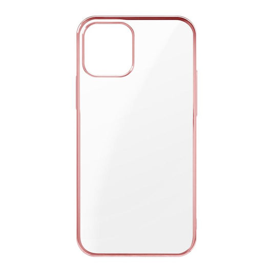 【iPhone 12/12 Pro専用】サイドメッキクリア iPhone 背面ケース(ローズゴールド)