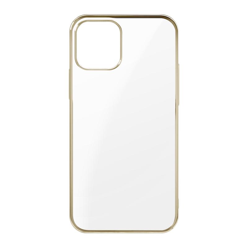 【iPhone 12/12 Pro専用】サイドメッキクリア iPhone 背面ケース(ゴールド)
