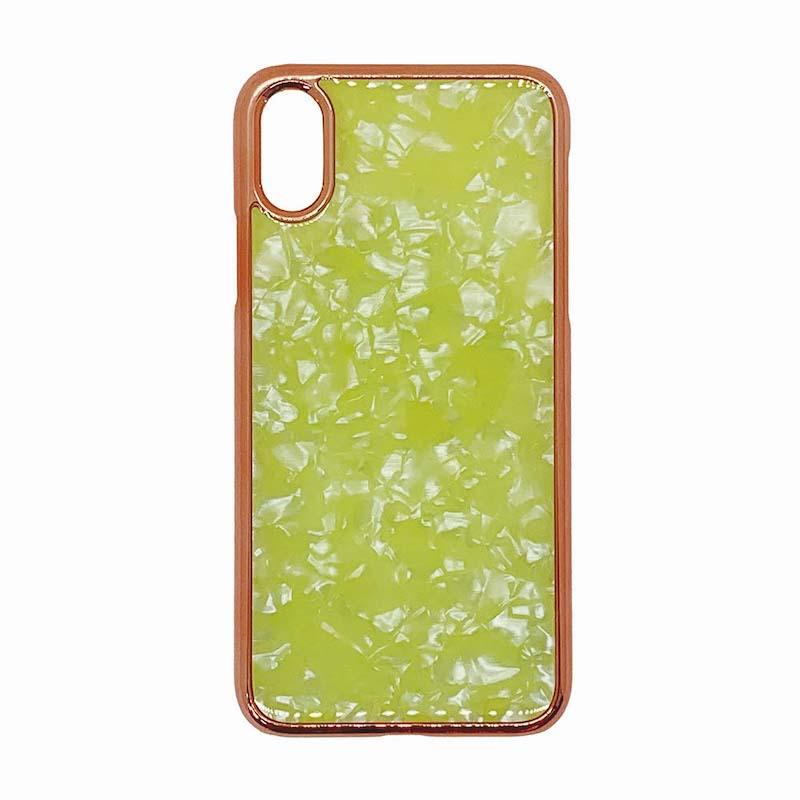 【iPhone XS/X専用】アセチケース iPhone 背面ケース(イエローグリーン)