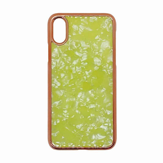 【iPhone XS/X専用】アセチケース iPhone 背面ケース(イエローグリーン)