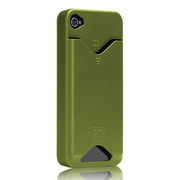 iPhone 4S/4 兼用 カードホルダー付ハードケース ID Case マット・グリーン