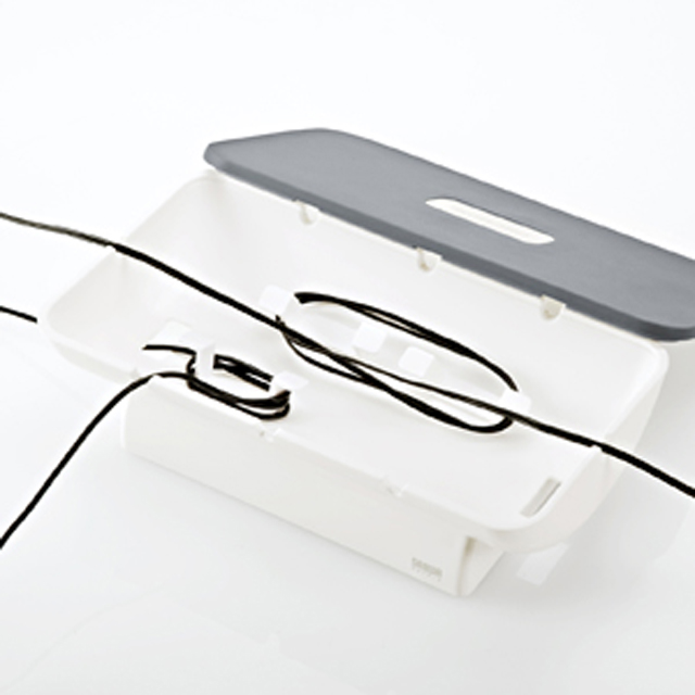 携帯電話・iPhone・iPod用ケーブル収納ボックス(ホワイト)