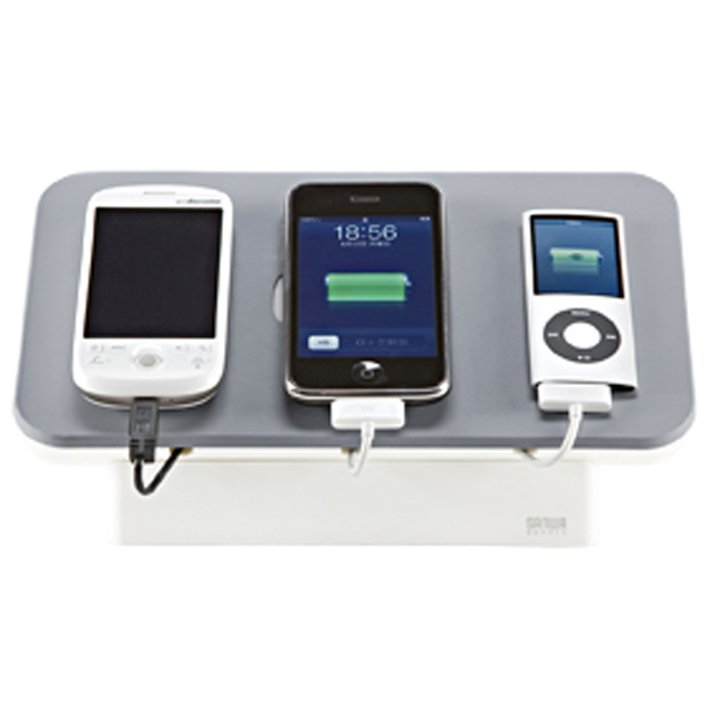 携帯電話・iPhone・iPod用充電ステーション(ホワイト)サブ画像