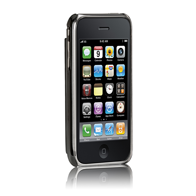 iPhone 3G / 3GS 専用 カードホルダー付ハードケース ID Case グロス・メタリック・シルバーサブ画像