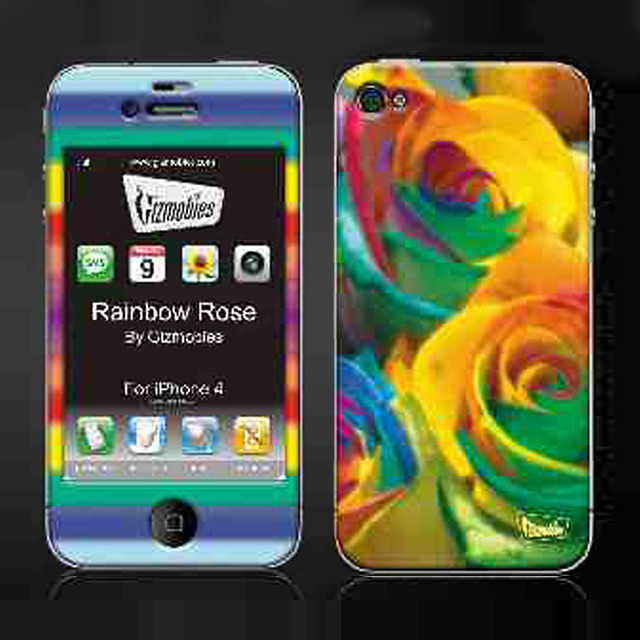 【iPhone4S/4 スキンシール】Rainbow Rose ギズモビーズ