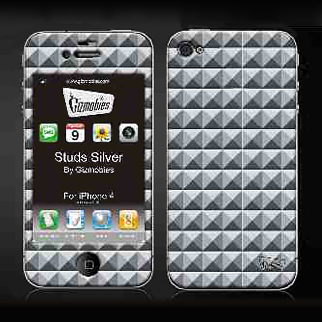【iPhone4S/4 スキンシール】Studded Silver ギズモビーズ