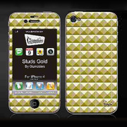 【iPhone4S/4 スキンシール】Studded Gold ...