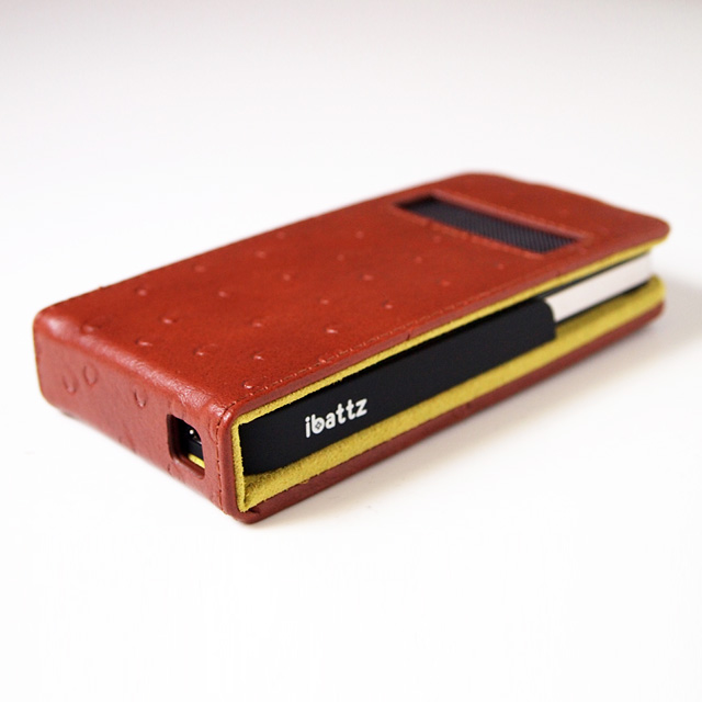 iBattz バッテリー付き iPhone4 革ケース 大容量2000mAhリチウムイオン電池内蔵 Mojo Battery Case LEATHER ブラウンサブ画像