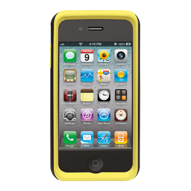 iPhone 4S/4 Hybrid Tough Case Black Yellow