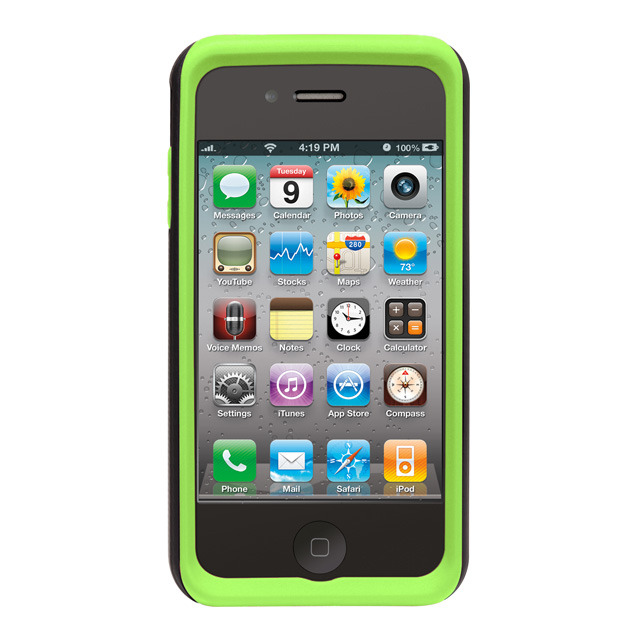 iPhone 4S/4 Hybrid Tough Case Black Green