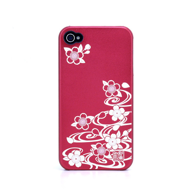 iPhone4S/4鋼装飾カバー 流水に桜