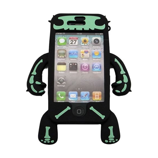 YETTIDE iPhone 4S/4 Character Sillicone Skin - Skeleton Suit Blackサブ画像