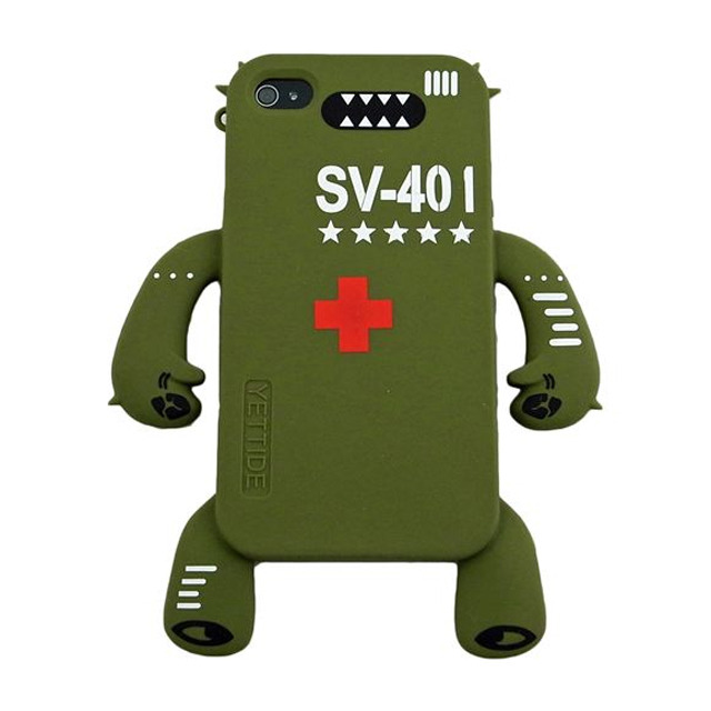 YETTIDE iPhone 4 Character Sillicone Skin - SV-401 Olive Drab
