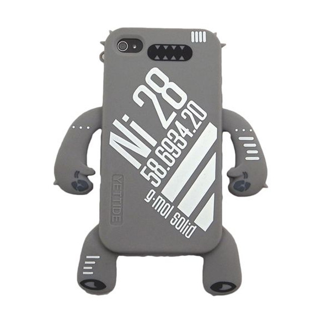 YETTIDE iPhone 4S/4 Character Sillicone Skin - Ni28 Grey