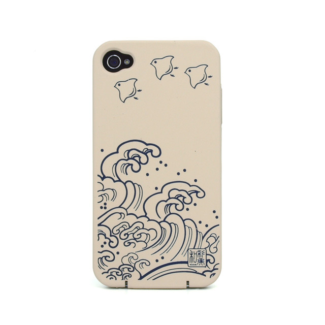 iPhone4柔装飾カバー 千鳥(胡桃)