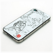 iPhone4彩装飾ｼｰﾄ鳥獣人物戯画(戯れ)