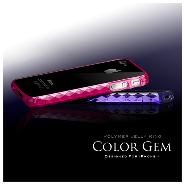 【iPhone4 ケース】Color Gem Jelly Ring for iPhone 4 Fuchsia ピンクgoods_nameサブ画像