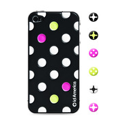 【iPhone4S/4 スキンシール】CUSHI DOT BLACK