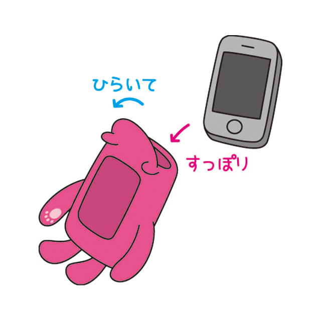 【iPhone ケース】ジャケぐるみくーた(ピンク)サブ画像