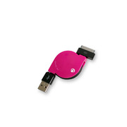 TRAVEL BIZ iPod/iPhone/iPad専用急速充電＆データ転送巻き取り式USBケーブル (ラズベリーピンク)