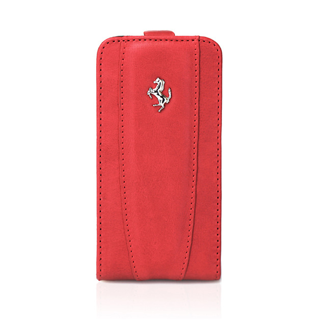 【iPhone4S/4 ケース】Ferrari GT Leather Modena Flip Case for iPhone 4 レッド