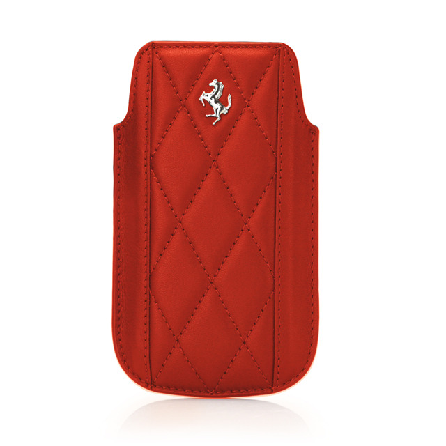 【iPhone4S/4/3G/3GS ケース】Ferrari GT Leather Modena Sleeve Case for iPhone レッド