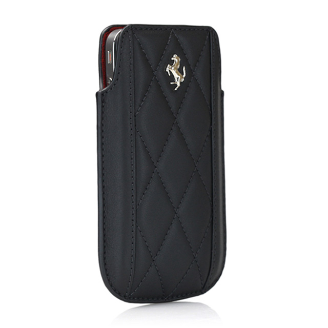 【iPhone4S/4/3G/3GS ケース】Ferrari GT Leather Modena Sleeve Case for iPhone ブラックサブ画像