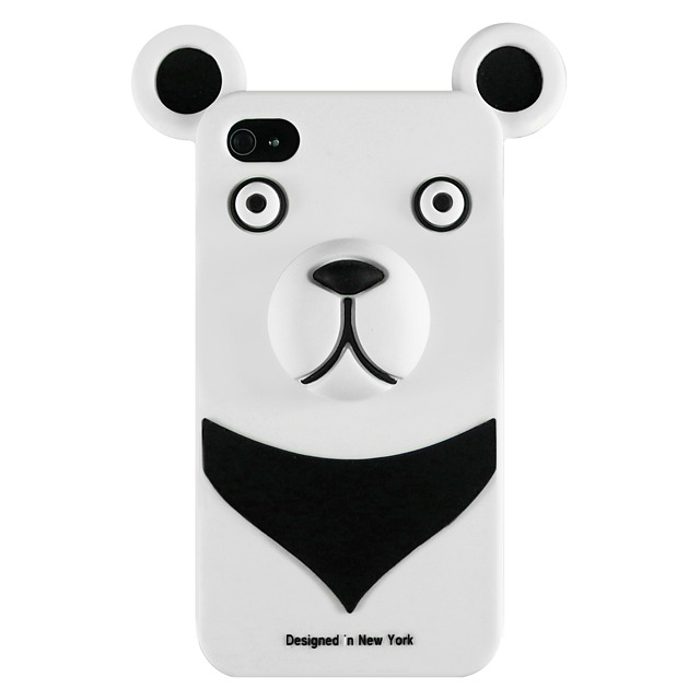 【iPhone4】iburg Full Protection Silicon Bear, White