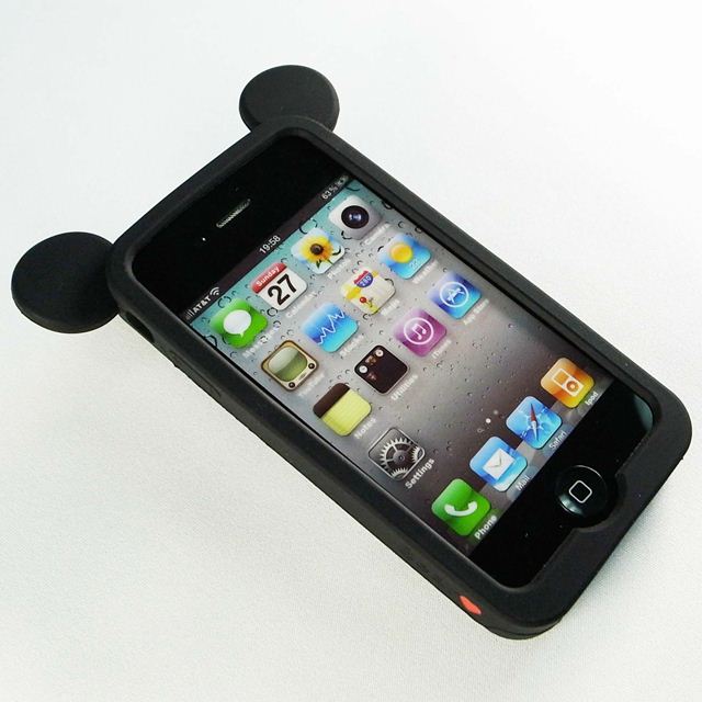 【iPhone4】iburg Full Protection Silicon Bear, Blackサブ画像