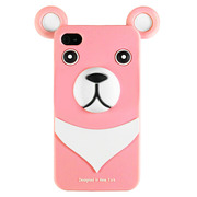 【iPhone4】iburg Full Protection Silicon Bear, Pink