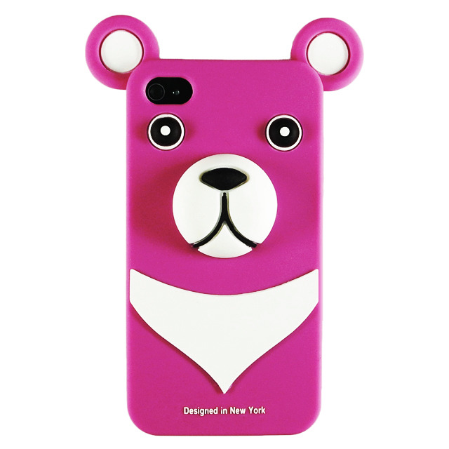 【iPhone4】iburg Full Protection Silicon Bear, Grape Purple