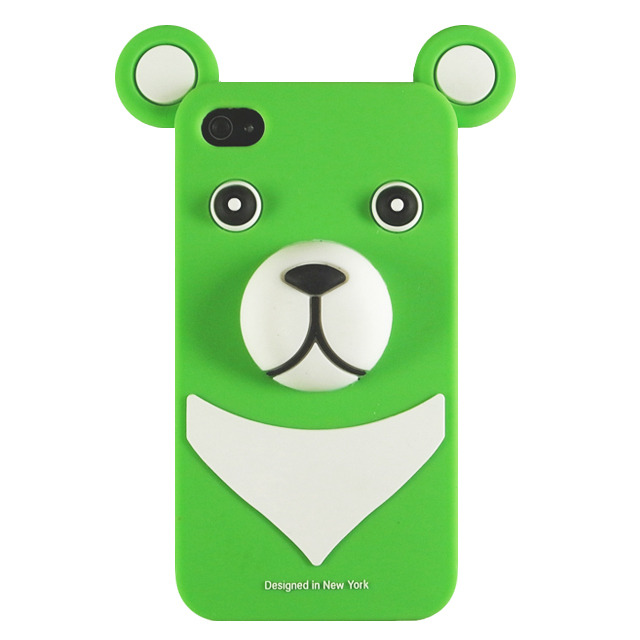 【iPhone4】iburg Full Protection Silicon Bear, Green
