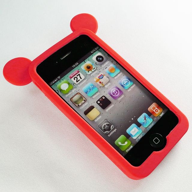 【iPhone4】iburg Full Protection Silicon Bear, Redサブ画像