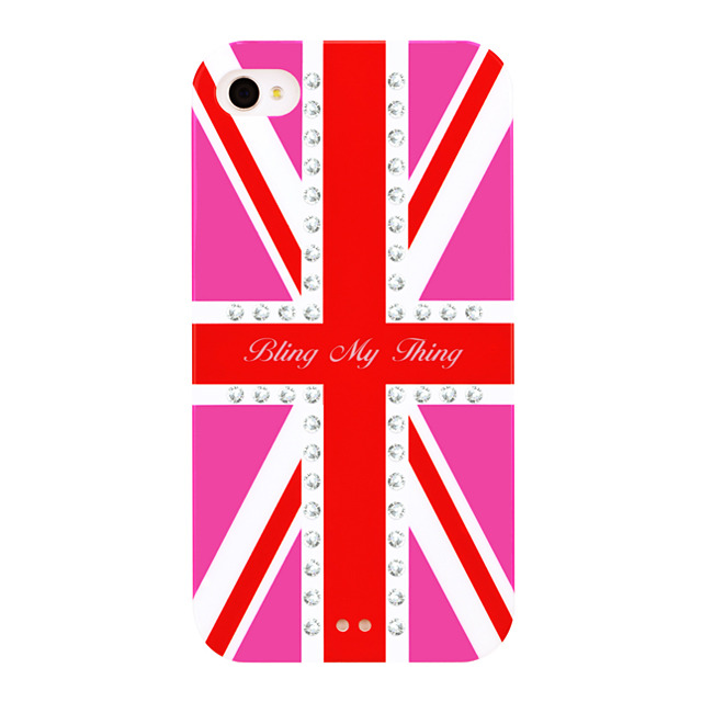 【iPhone4/4S ケース】Hot Pink Union Jack (Crystal)