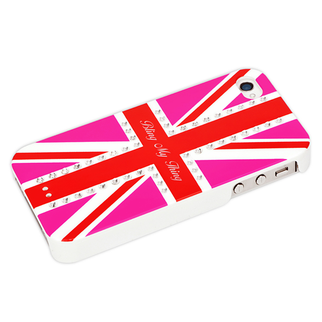 【iPhone4/4S ケース】Hot Pink Union Jack (Crystal)goods_nameサブ画像