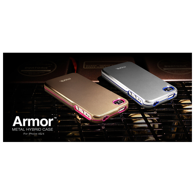 Armor Metal Hybrid Case for iPhone 4/4S Rose Gold Neon Pinkgoods_nameサブ画像