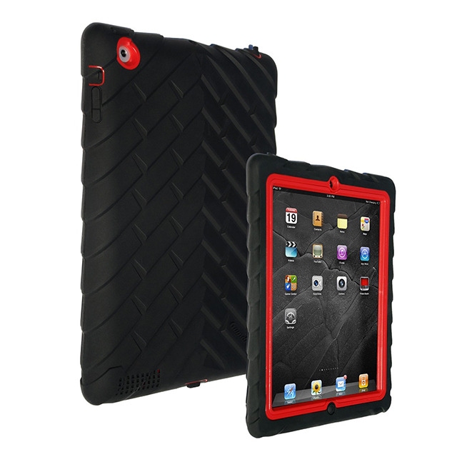 【iPad(第3世代/第4世代) iPad2 ケース】Gumdrop Tech iPad2対応 レイヤーケース  Drop Series  ブラック/レッド DS-IPAD2 BLK RED