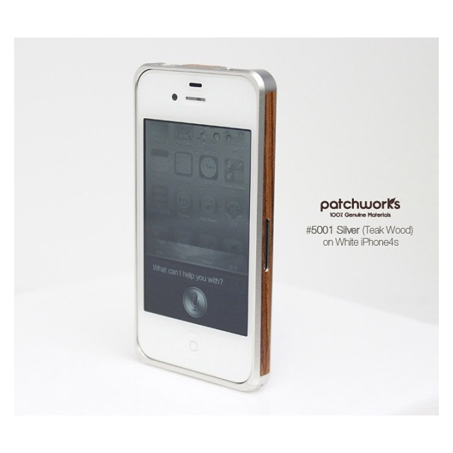 Alloy X Wood Bumper for iPhone 4/4S - Silver×Teakサブ画像