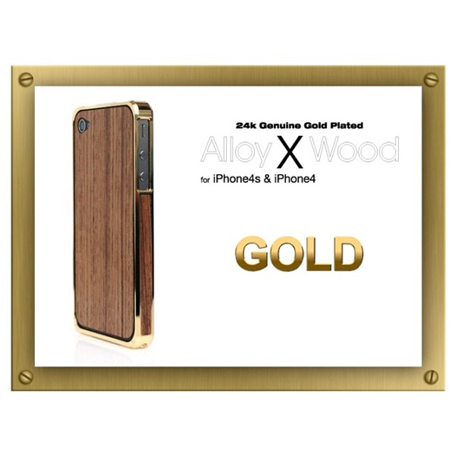 Alloy X Wood Bumper for iPhone 4/4S - 24K×Teakサブ画像