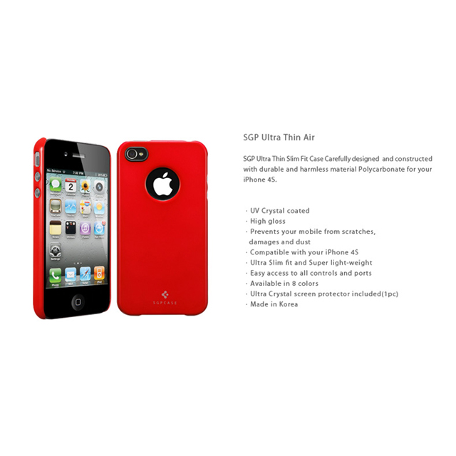 【iPhone4S/4 ケース】SGP Case Ultra Thin Air Pastel Series [Dante Red]goods_nameサブ画像