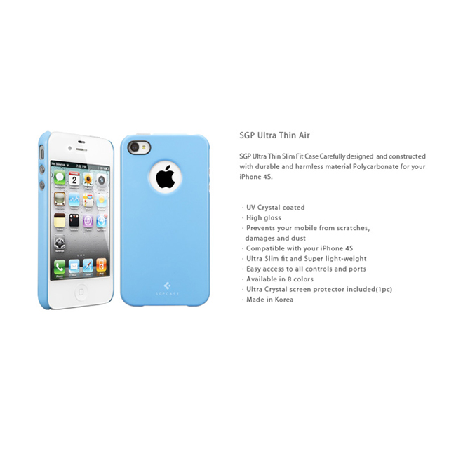 【iPhone4S/4 ケース】SGP Case Ultra Thin Air Pastel Series [Tender Blue]サブ画像