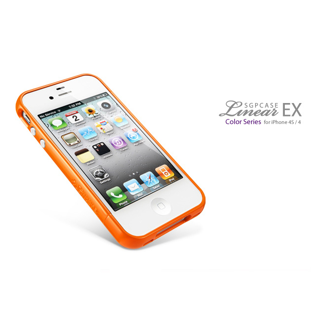 【iPhone4S/4 ケース】SGP Case Linear EX Color Series [Solaris Orange]サブ画像