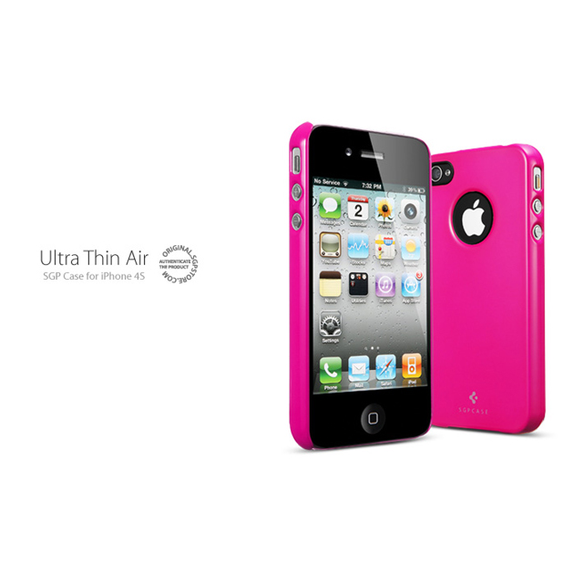【iPhone4S/4 ケース】SGP Case Ultra Thin Air Pastel Series [Hot Pink]サブ画像